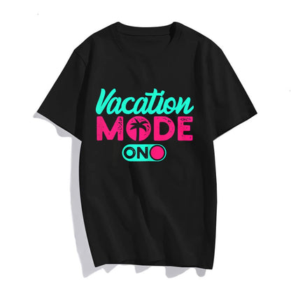 Women Fashion Vacation Summer Travel Traveling Mode Casual T-Shirt