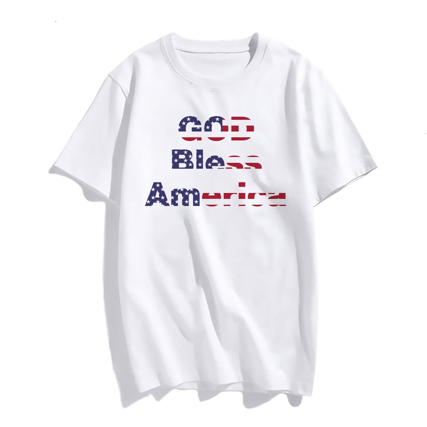 God Bless America T-Shirt Women Fashion Casual Short-Sleeved Top