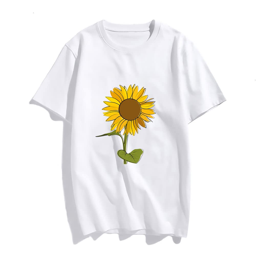 Sunflower T Shirts for Women T-Shirt Cute Graphic Tops Tshirt Womens