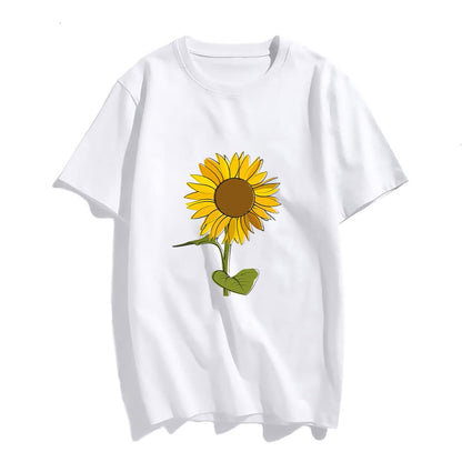 Sunflower T Shirts for Women T-Shirt Cute Graphic Tops Tshirt Womens