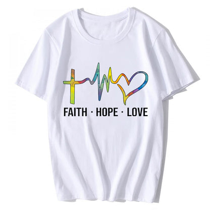 Elevate Your Summer Style with our "Faith Hope and Love" T-Shirt