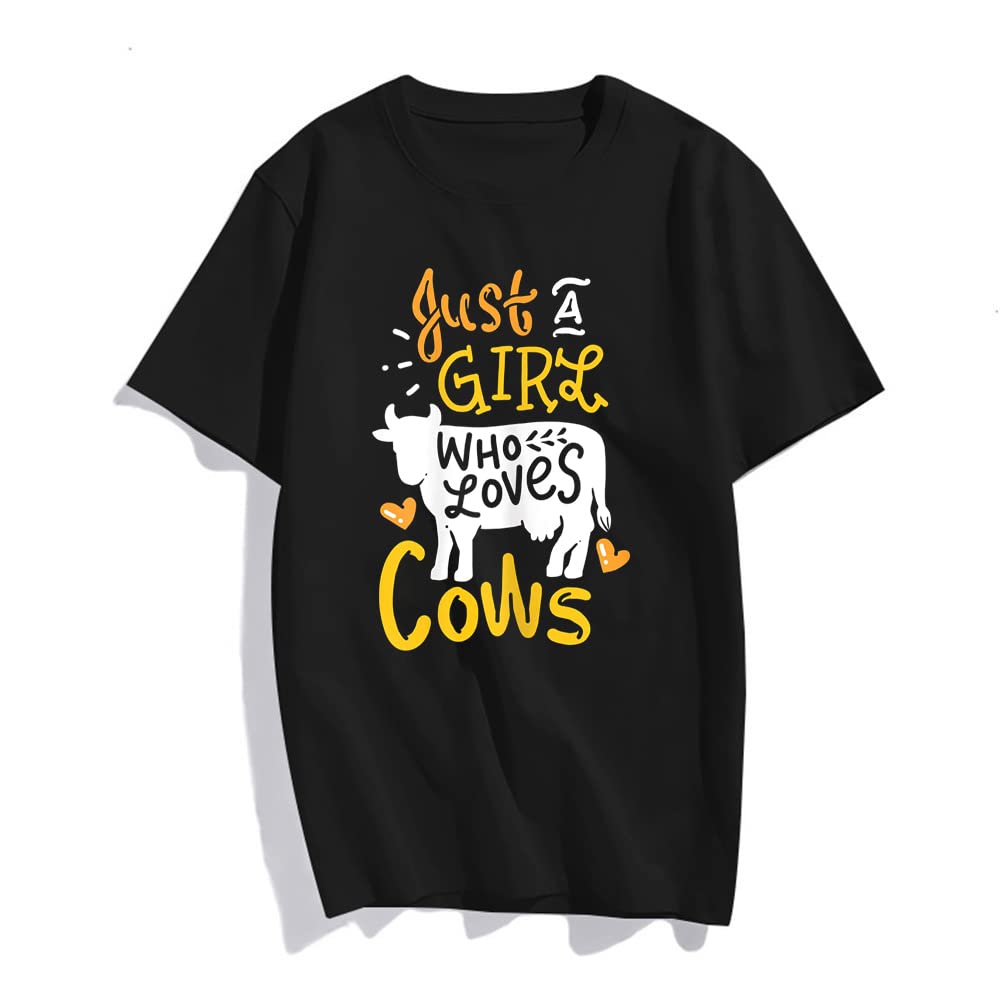 "Just A Girl Who Loves Cows" Women's T-Shirt - Celebrate Your Farming Spirit