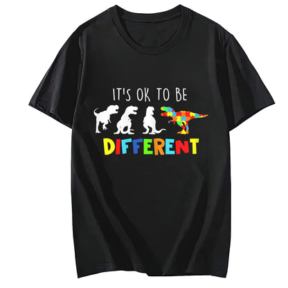 Puzzle Shirt for Women and Men Embrace Differences Dinosaur Autism Awareness T-Shirt