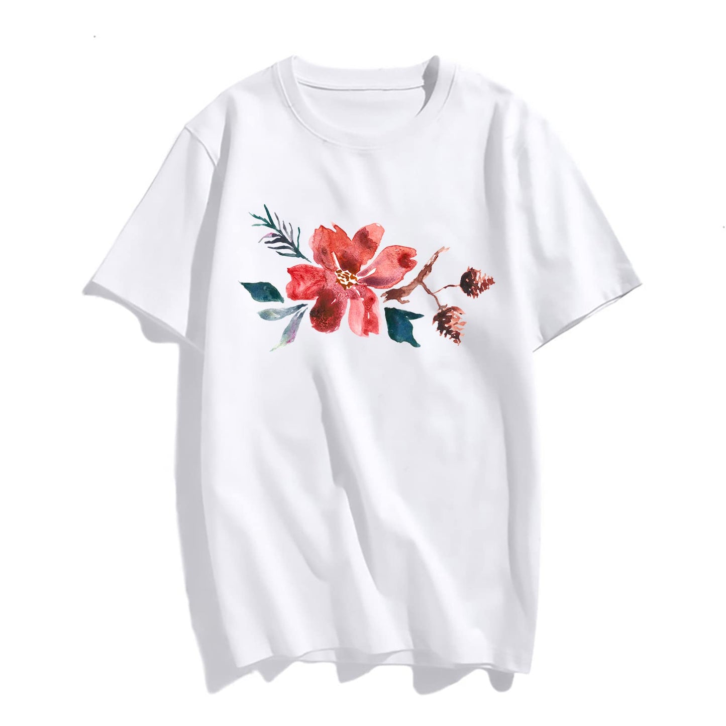 Women's Wildflower Graphic Summer Casual T-Shirt