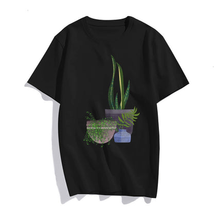 Womens Potted Greenery Graphics Vintage Short Sleeve T Shirts for Women Summer Tops