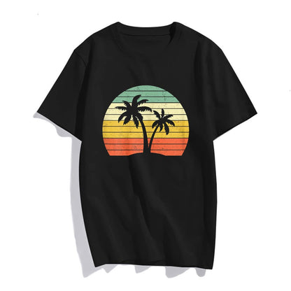 Sunset Beach Tropical Palm Tree Sunny T-Shirt