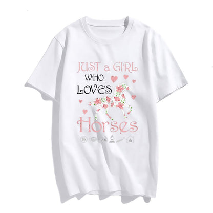 Horse Graphic Just A Girl Who Loves Horses T-Shirt