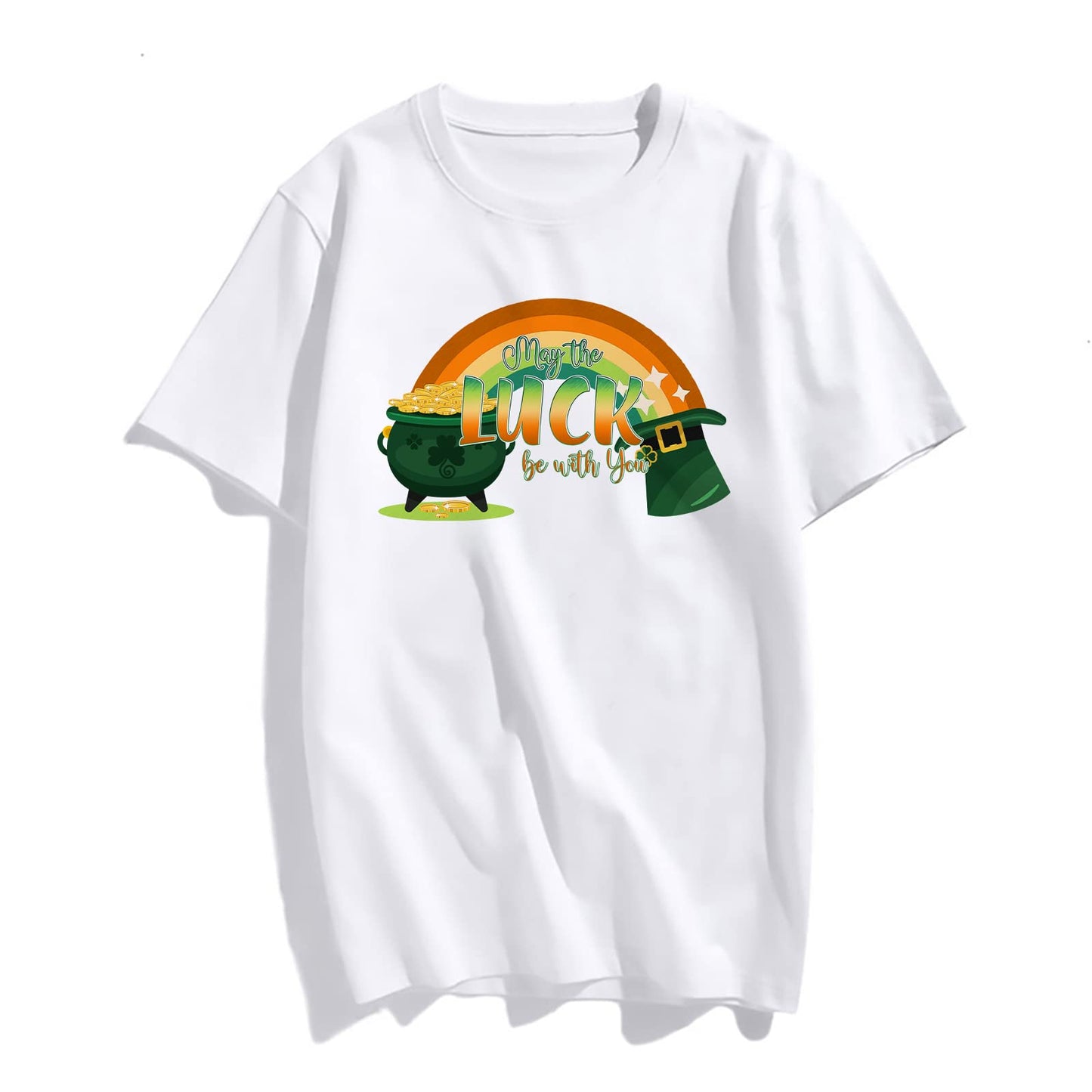 T-Shirt with A Lucky Sign Graphic - Women's Summer Casual T-Shirt