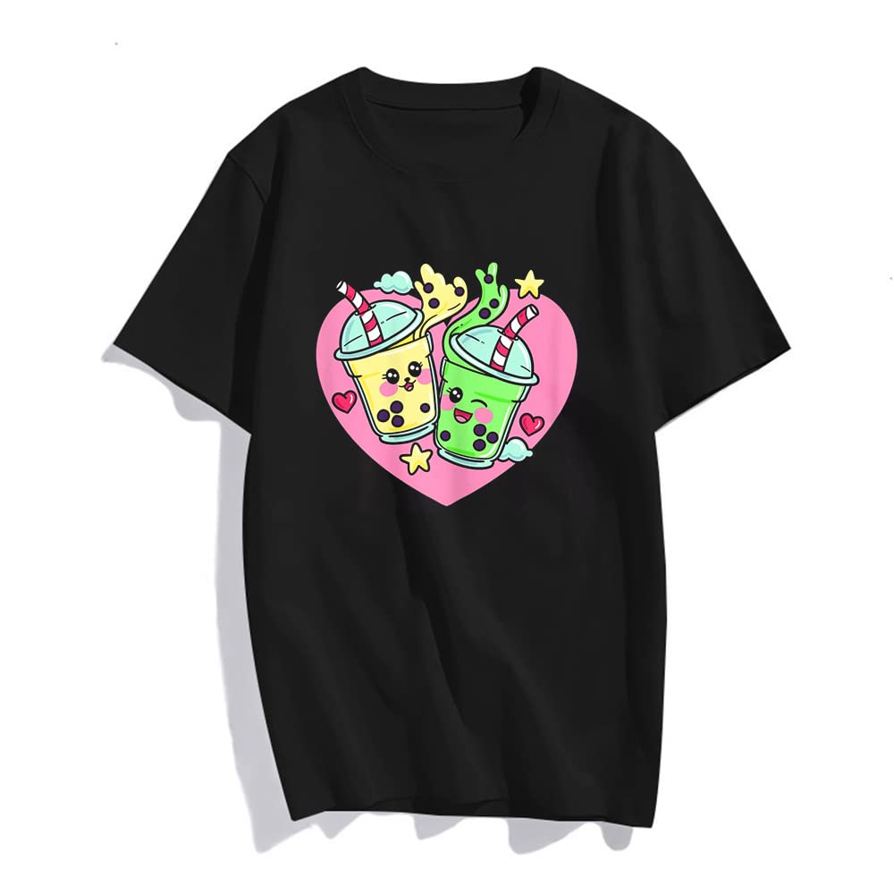 Sassalilly Bubble Tea Bubble Cartoon Kawaii Shirt Besties Best Friends T-Shirt