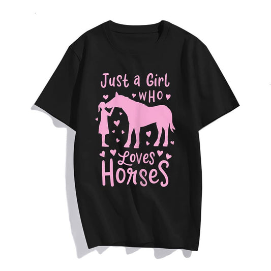 Just A Girl Who Loves Horses Horse Lover Show Jumping T-Shirt