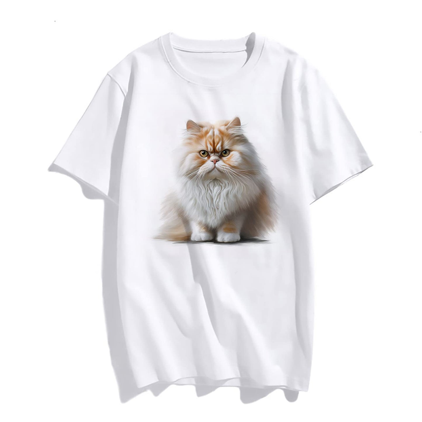 Serious Cat Print Women's Casual T-Shirt