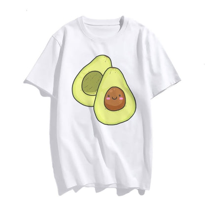 Womens Lovely Avocado Graphic Short Sleeve T Shirts for Women Summer Tops Teen Girl Clothes