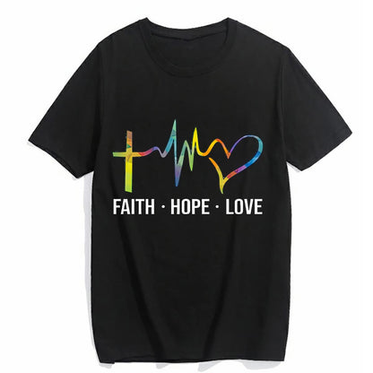 Elevate Your Summer Style with our "Faith Hope and Love" T-Shirt