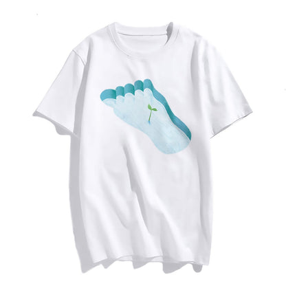 Funny Feet Graphic Tshirts Casual Short Sleeve Tops Women's Teens Girl