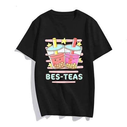 Sassalilly Bubble Tea Bubble Cartoon Kawaii Shirt Besties Best Friends T-Shirt