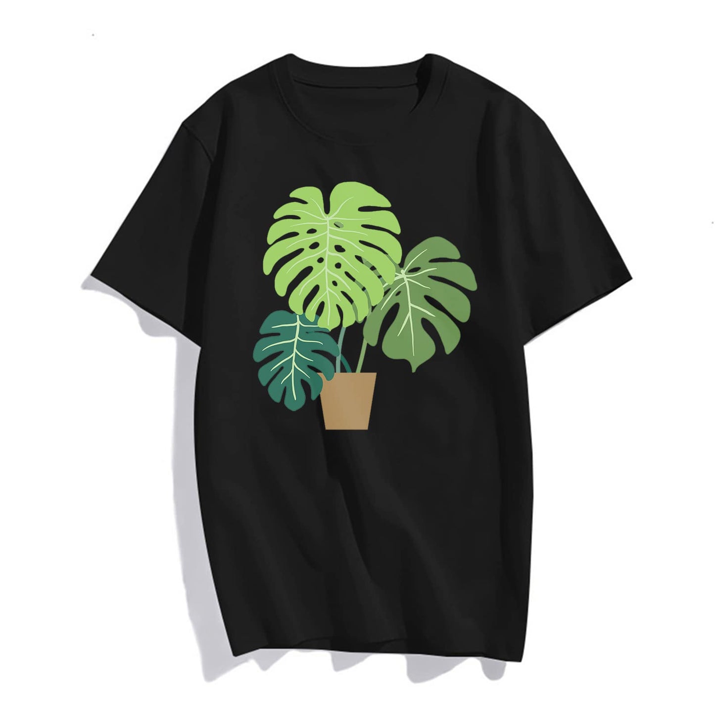 Potted Greenery Graphic Short Sleeve T-Shirts for Women Summer Top