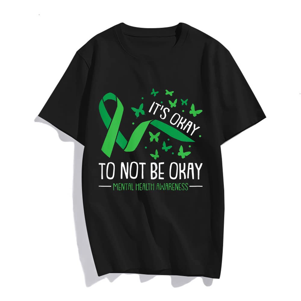 Mental Health Awareness Short Sleeve Casual Round Neck T-Shirt Gift