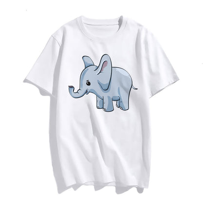 Womens Lovely Baby Elephant Graphic Short Sleeve T Shirts for Women Summer Tops Teen Girl Clothes