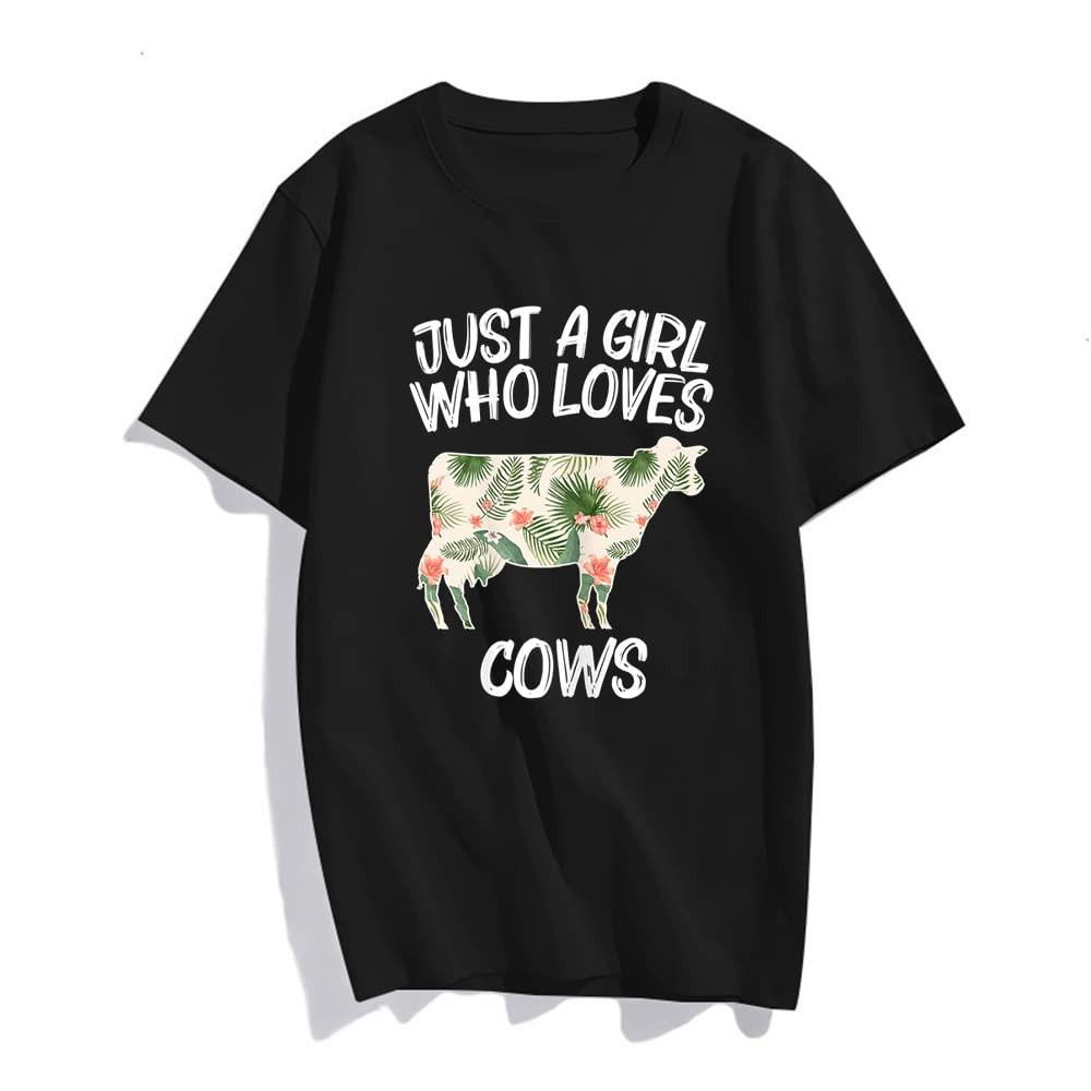 "Just A Girl Who Loves Cows" Women's T-Shirt - Celebrate Your Farming Spirit