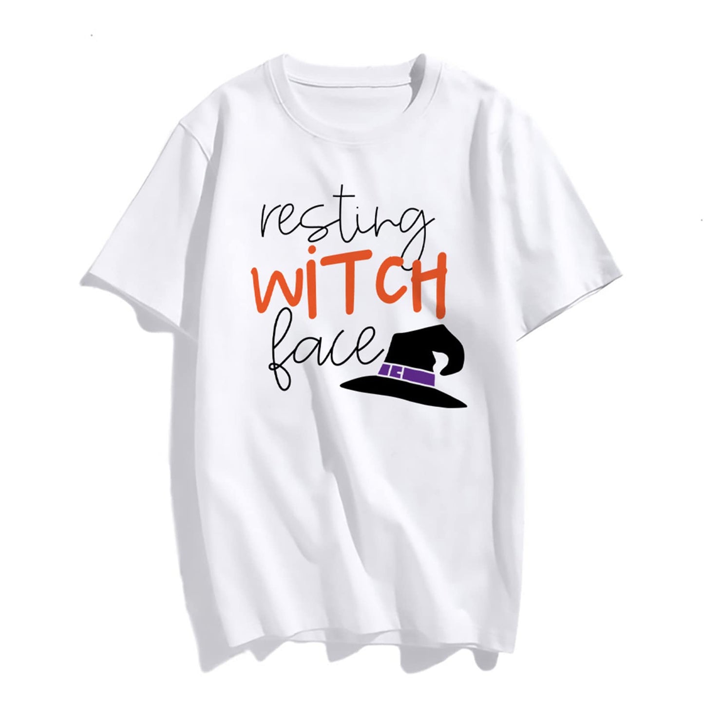 Halloween Witch Print Female Short Sleeve Graphic Fashion Summer T Shirt Women