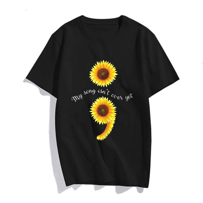 Mental Health Awareness Short Sleeve Casual Round Neck T-Shirt Gift