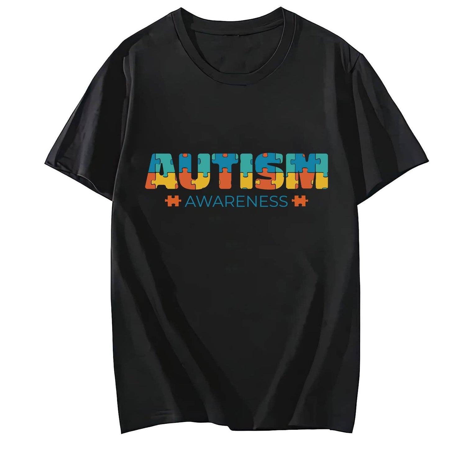Autism Puzzles Short Sleeve Comfort Tops T-Shirts for Women
