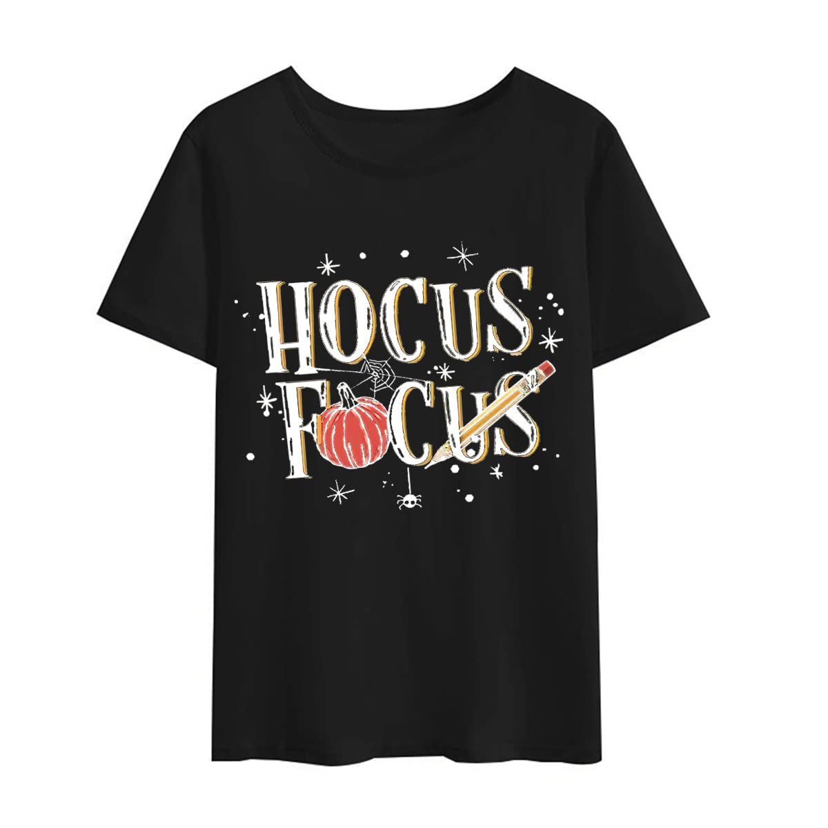 Halloween Shirt for Women Funny Hocus Pocus Tshirt Cute Pumpkin Graphic Tees