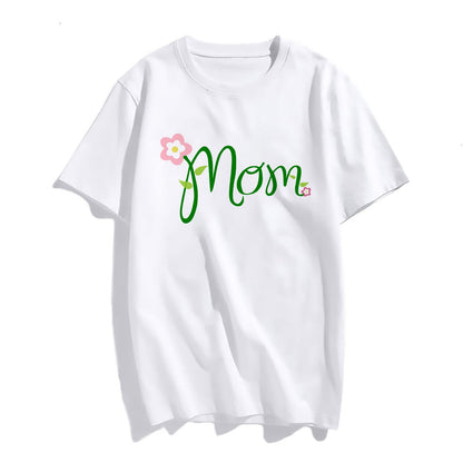 Mom T-Shirt Women's Round Neck Short Sleeve Tops