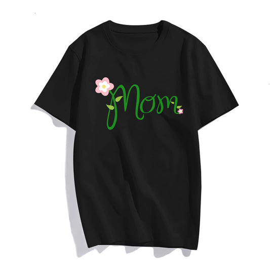 Mom T-Shirt Women's Round Neck Short Sleeve Tops