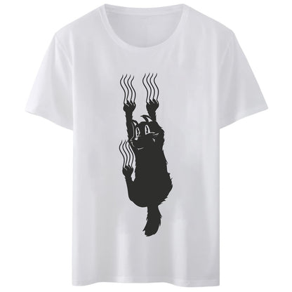 Women T-Shirt Climbing Black Cat T-Shirt