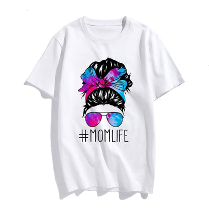 Sassalilly Classy Mom Life Messy Bun T-Shirt