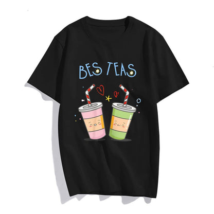 Sassalilly Bubble Tea Bubble Cartoon Kawaii Shirt Besties Best Friends T-Shirt