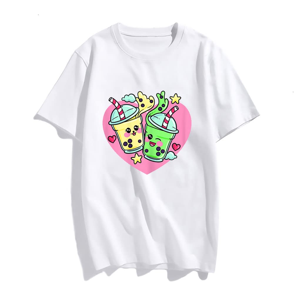 Sassalilly Bubble Tea Bubble Cartoon Kawaii Shirt Besties Best Friends T-Shirt