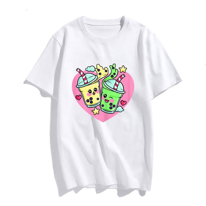 Sassalilly Bubble Tea Bubble Cartoon Kawaii Shirt Besties Best Friends T-Shirt