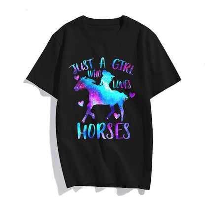 Horse Graphic Just A Girl Who Loves Horses T-Shirt