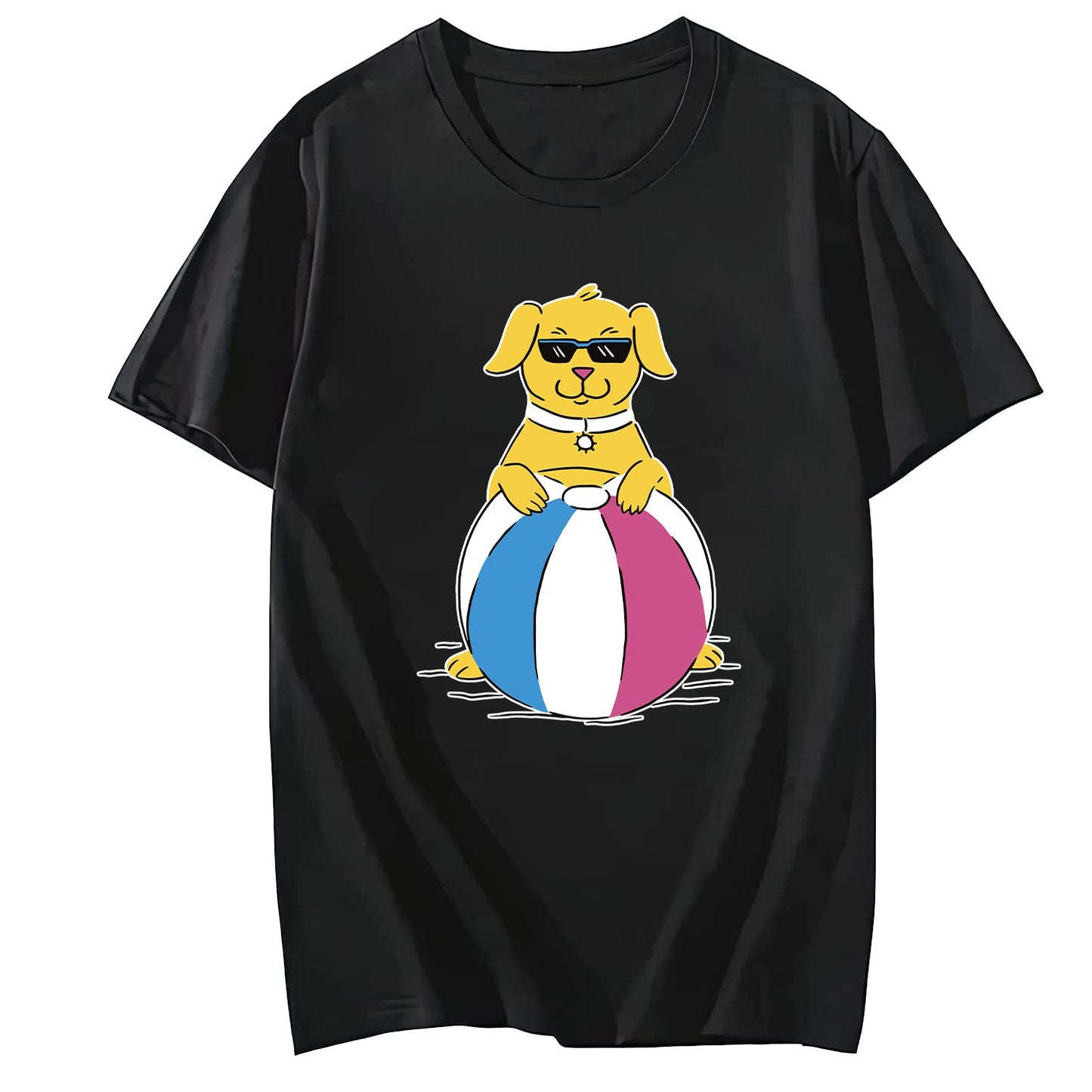 Beach Dog Short Sleeve Comfort Tops T-Shirts for Women