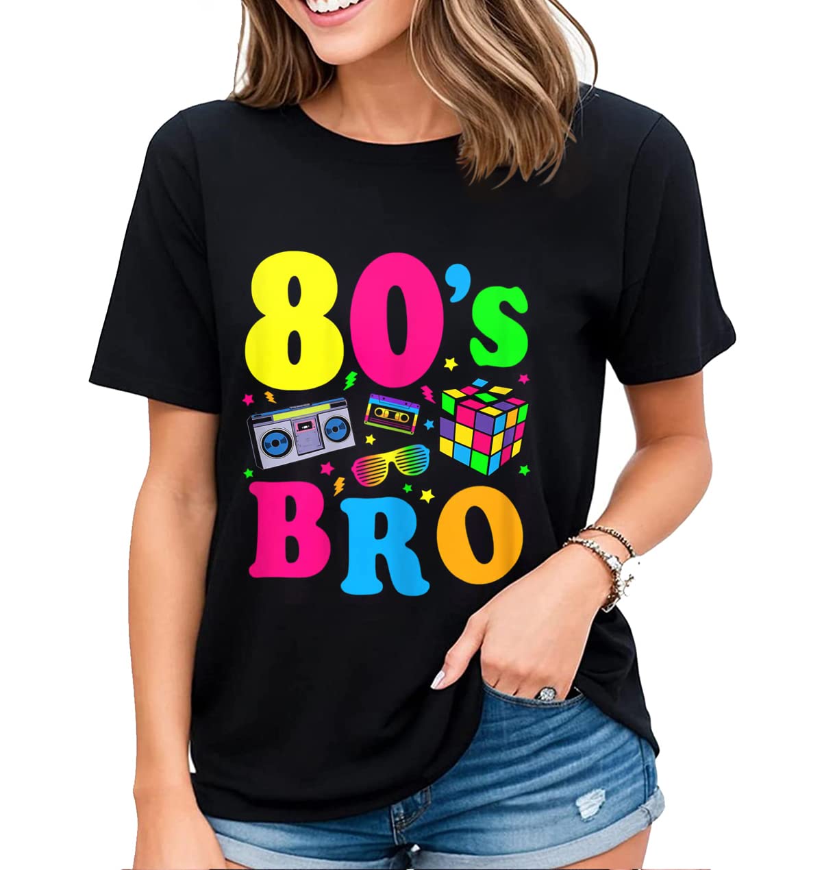 Women's Shirt Rad 80s Radical Tops Vintage Eighties Party T-Shirts