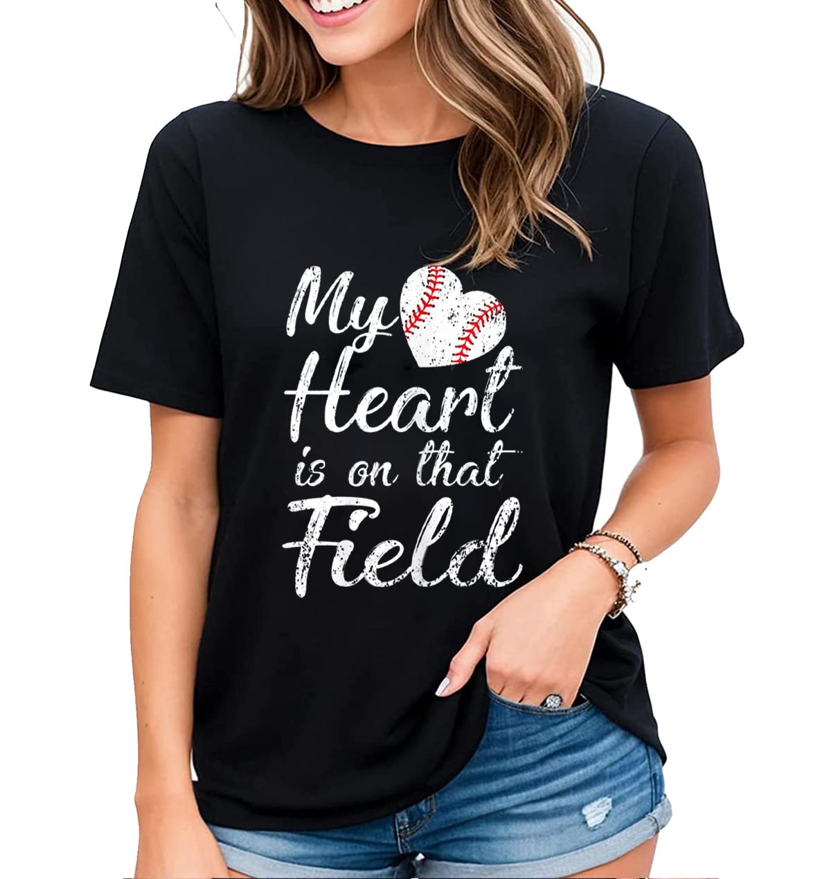 Womens Baseball Life Game Day Baseball Lovers Gift Short Sleeve T-Shirt