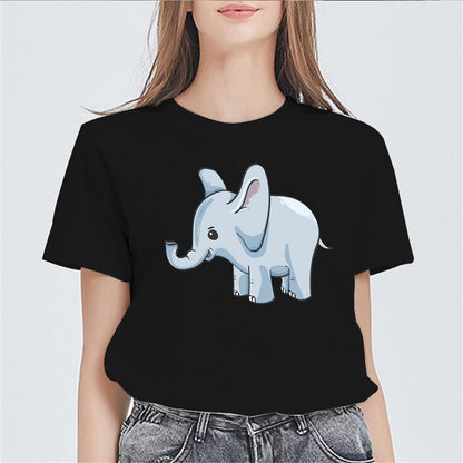 Womens Lovely Baby Elephant Graphic Short Sleeve T Shirts for Women Summer Tops Teen Girl Clothes