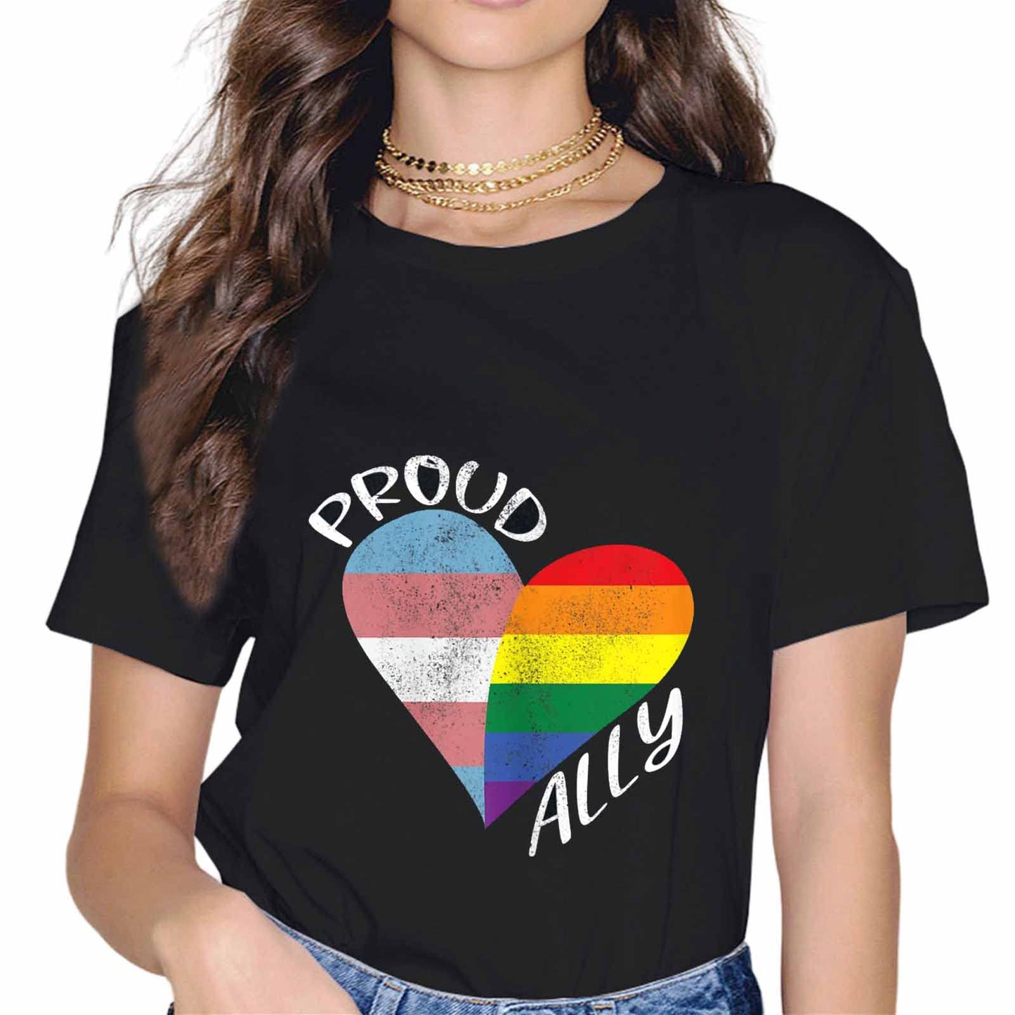 Human LGBTQIA Rainbow Flag Pride Transgender Proud Ally T-Shirt