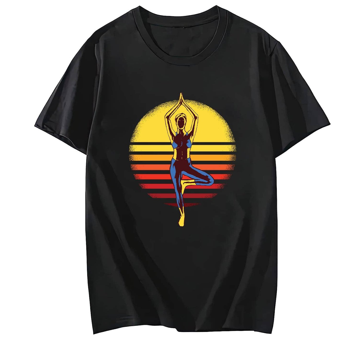 Yoga Sunset Shirt Short Sleeve Comfort Tops T-Shirt for Women