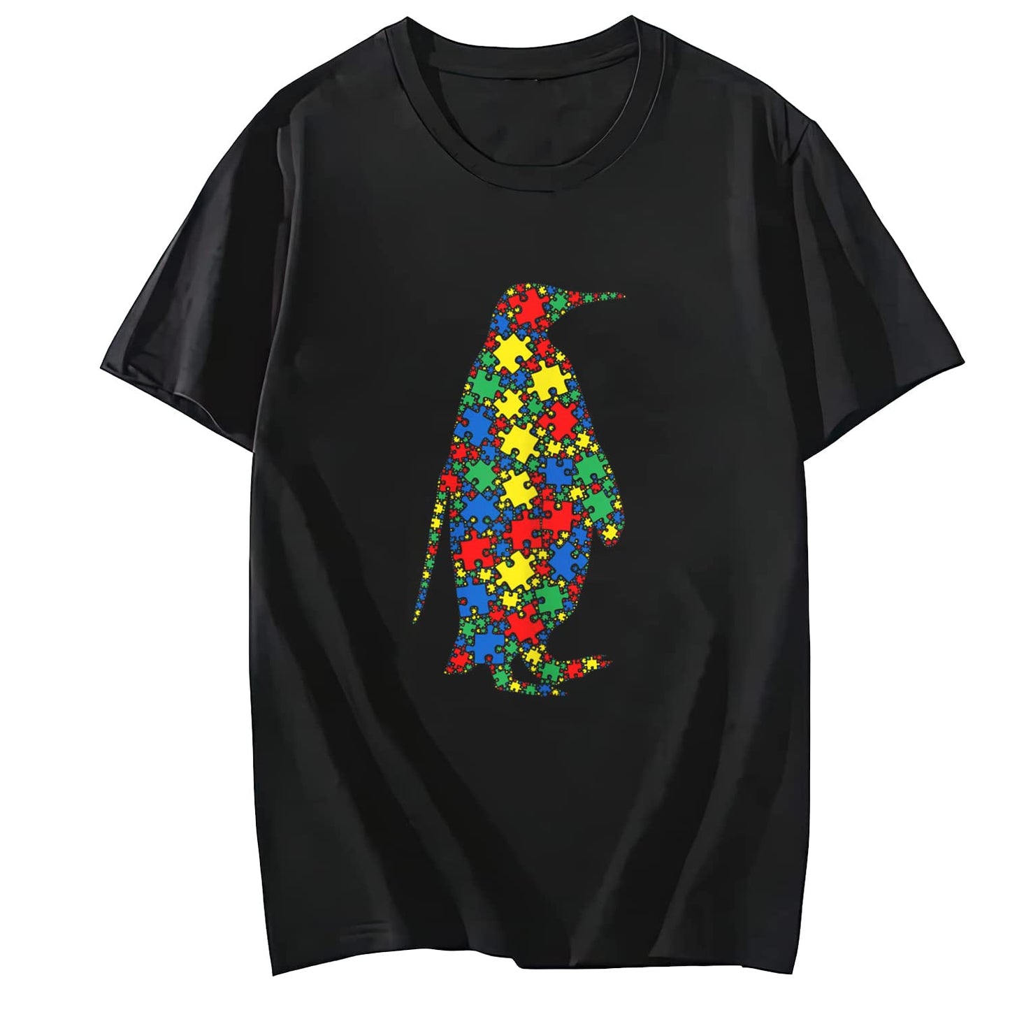 LastFor1 Monkey Autism Puzzle for Women Men Kids Cute O-Neck T-Shirt