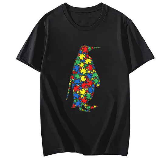 LastFor1 Monkey Autism Puzzle for Women Men Kids Cute O-Neck T-Shirt