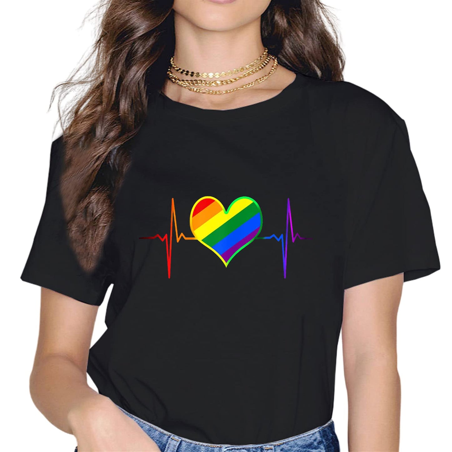 Rainbow Flag Human Rights LGBTQ+ Pride Month Gift T-Shirt