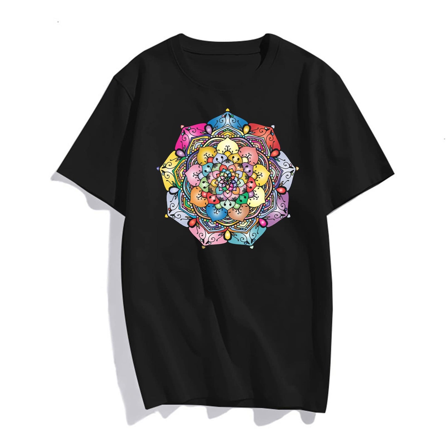 Mandala Style Flowers Graphic Women's Casual T-Shirt