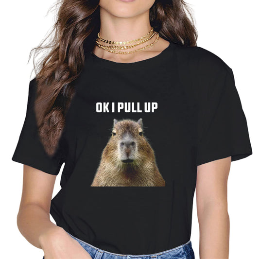 Capybara Fashion Short Sleeve Casual Round Neck Capybaras Lover Gift T-Shirt