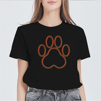 Women Cat Paw Graphics T-Shirt Fashion Casual Short-Sleeved Tops Teens Girl Clothes