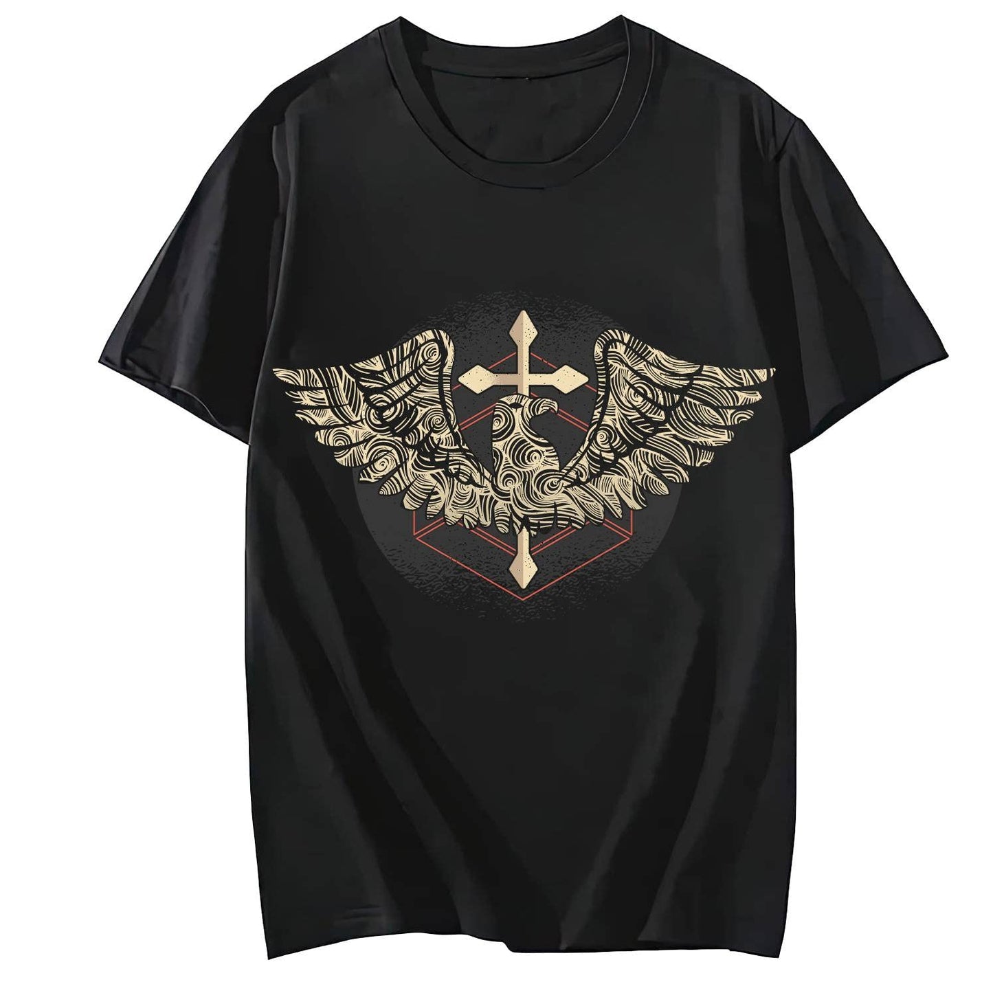 Eagle Cross Short Sleeve Comfort Tops T-Shirts for Women