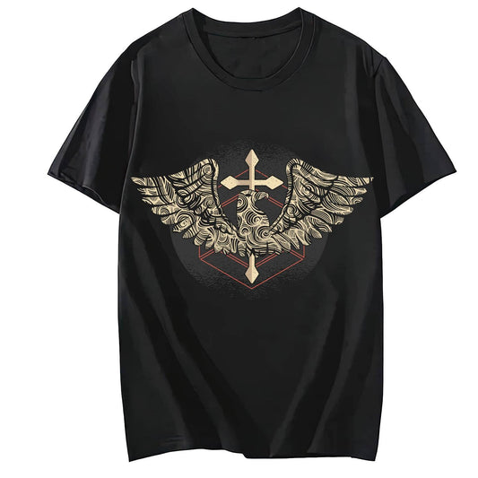 Eagle Cross Short Sleeve Comfort Tops T-Shirts for Women