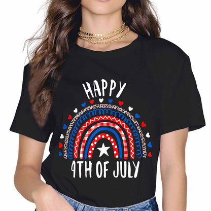 Sassalilly Happy 4th of July Patriotic American US Flag 4th of July T-Shirt